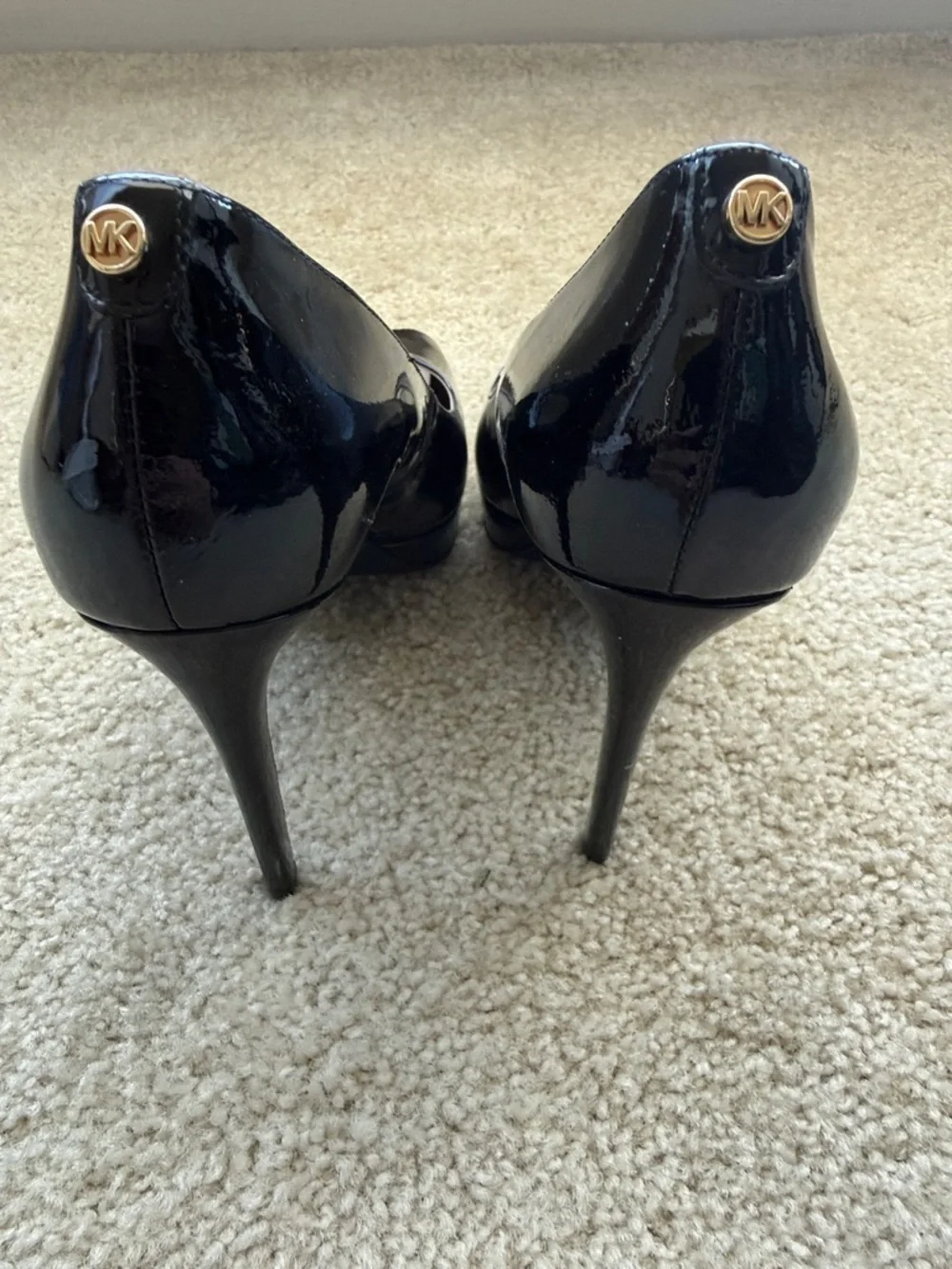 MICHAEL Michael Kors Black Patent Peep-Toe Heels - Picture 4 of 4